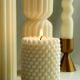 Handcrafted Soy Wax Pearl Pillar Candle Set of 2